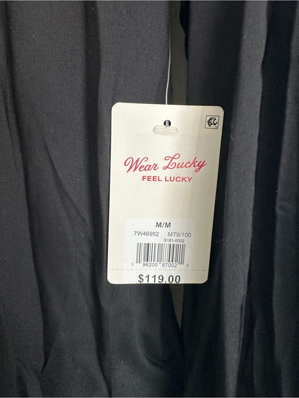 Lucky Brand Black Button-Front Peasant Blouse with Pintuck Lace NWT - Picture 2 of 12